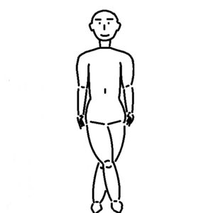 足をクロスさせて立っている人 座り方が悪く 内ももの筋肉が働いてないですよ 藤沢駅徒歩８分 整体 ほっと